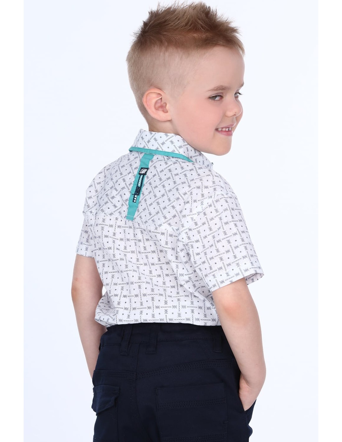 Boy\'s short-sleeved shirt, white, NDZ7462 - Online store - Boutique